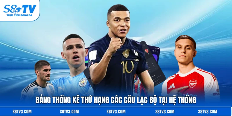 Bảng thống kê thứ hạng các câu lạc bộ tại hệ thống 