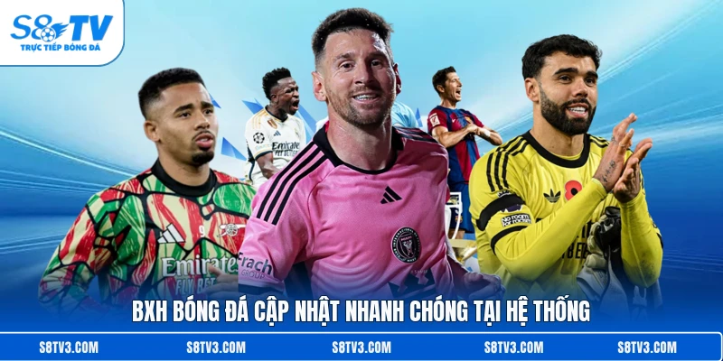 BXH bóng đá cập nhật nhanh chóng tại hệ thống 